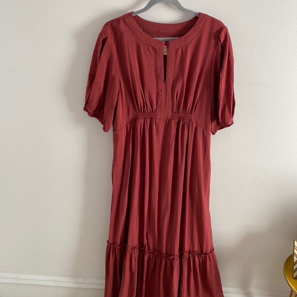 Maeve Anthropologie peasant maxi dress XL
